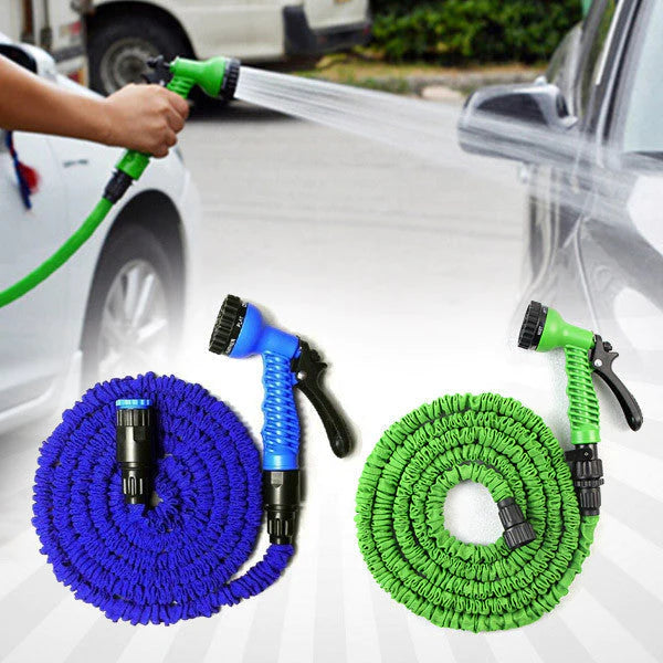 Furtun extensibil de gradina de 22.5 metri, +  Accesoriu pentru stropit cu 3 moduri de stropire,  + Perdea magnetica usa antiinsecte