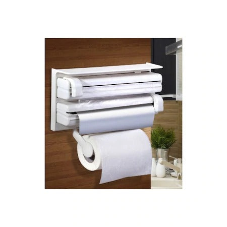 Dispenser Triplu de Bucatarie pentru Hartie, Folie Aluminiu si Folie Stretch