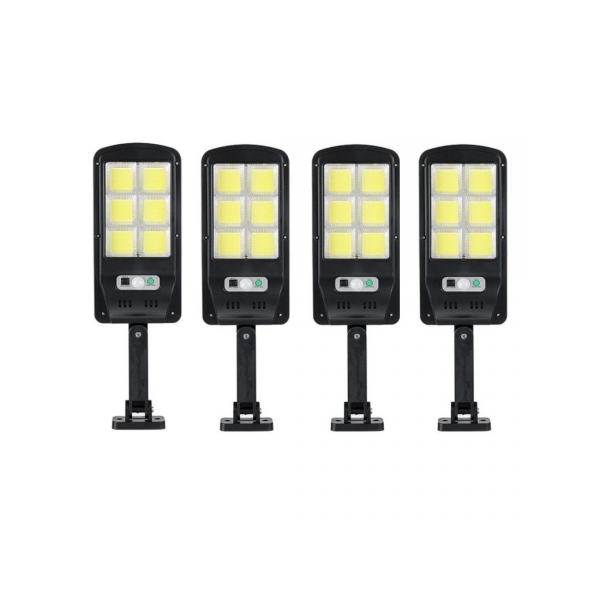 Lichidare de Stoc! Set 4 x proiector solar 6 celule,120 LED-uri COB ,cu senzor de miscare, sistem prindere inclus