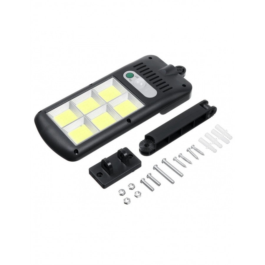 Lichidare de Stoc! Set 4 x proiector solar 6 celule,120 LED-uri COB ,cu senzor de miscare, sistem prindere inclus