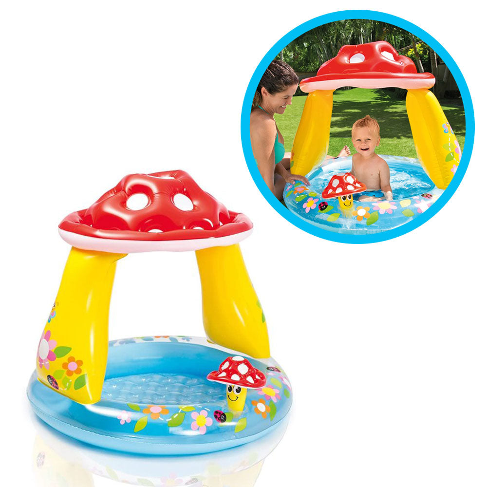 Piscina Gonflabila pentru Copii, cu Acoperis, Model Ciuperca, 102 x 89 cm