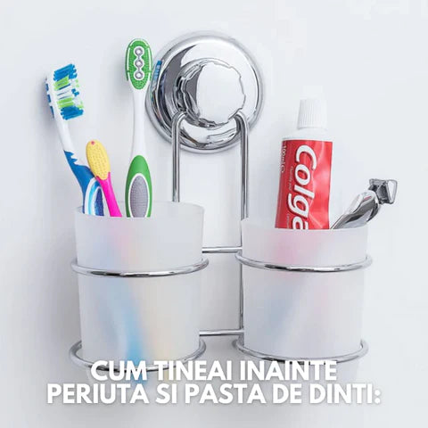 Dozator pentru Pasta de Dinti cu Alimentare Solara si Sterilizator UV pentru Periute