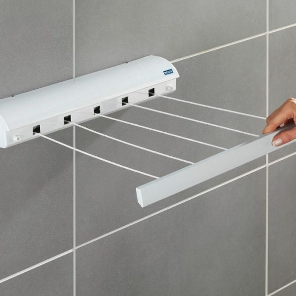 Suport de uscat rufe cu sfoara retractabila, pentru interior si exterior