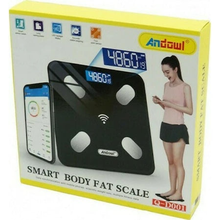 Cantar Corporal cu Ecran Digital Iluminat, Aplicatie Smart, Compatibil Android/Ios, Conectare Bluetooth, Termometru, 180 Kg Max