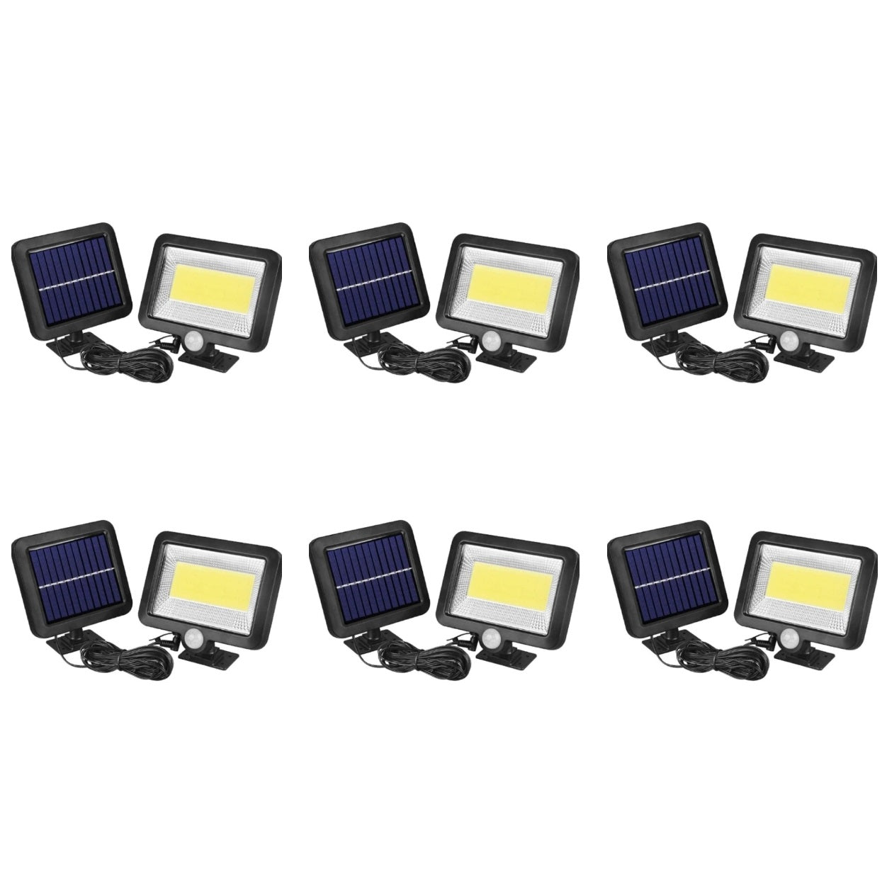Set 6 x Lampa cu incarcare solara si senzor de miscare SL-F100, putere 10W, protectie la umiditate si praf IP65, 3 moduri de iluminare