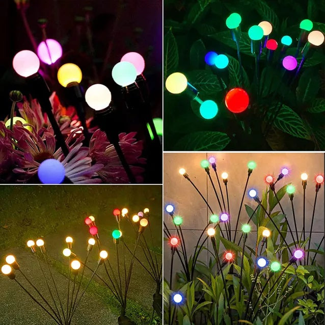 Oferta 1+1 lampa solara pentru gradina cu bulbi - multicolor