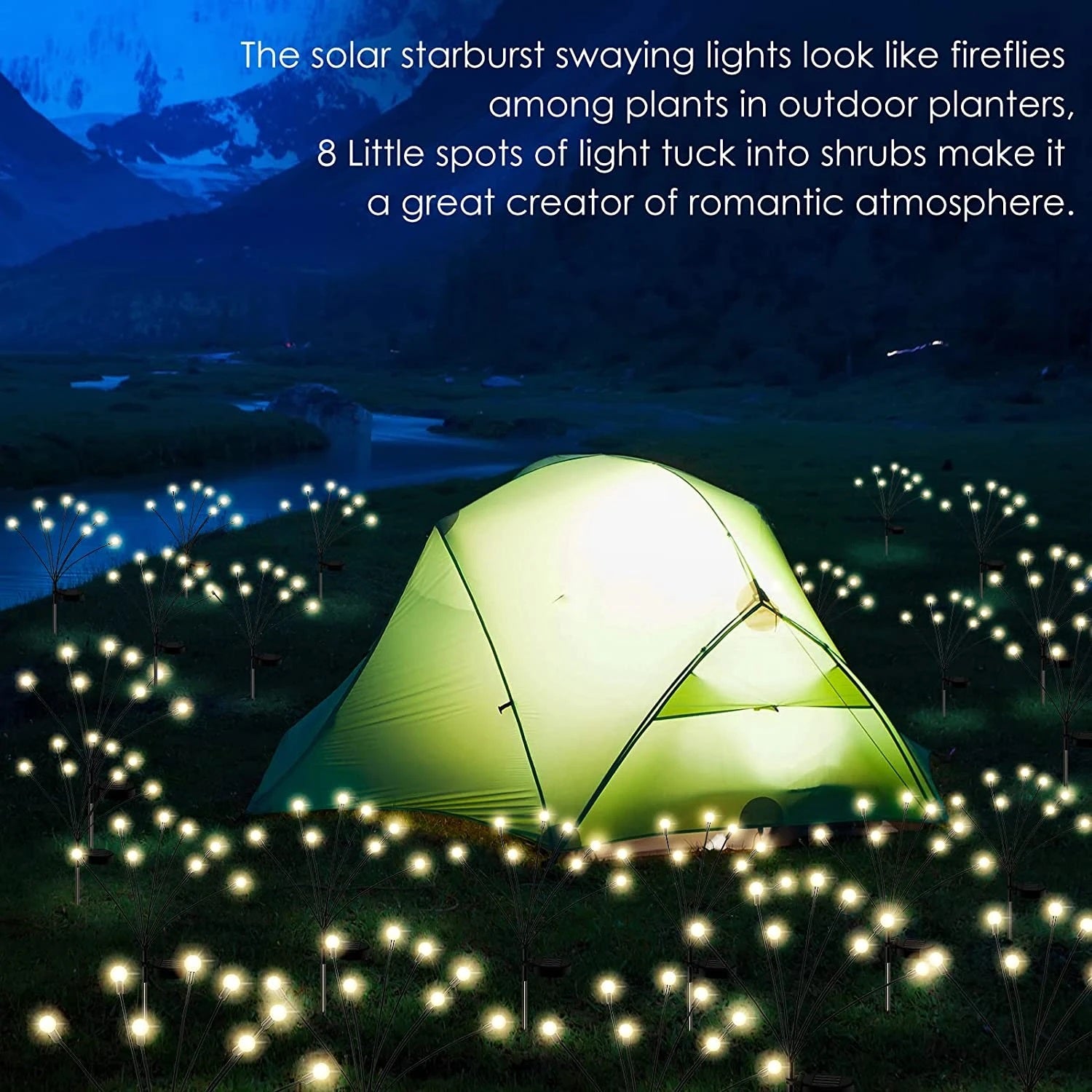 Oferta 1+1 lampa solara pentru gradina cu bulbi - alb cald