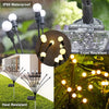 Oferta 1+1 lampa solara pentru gradina cu bulbi - alb cald
