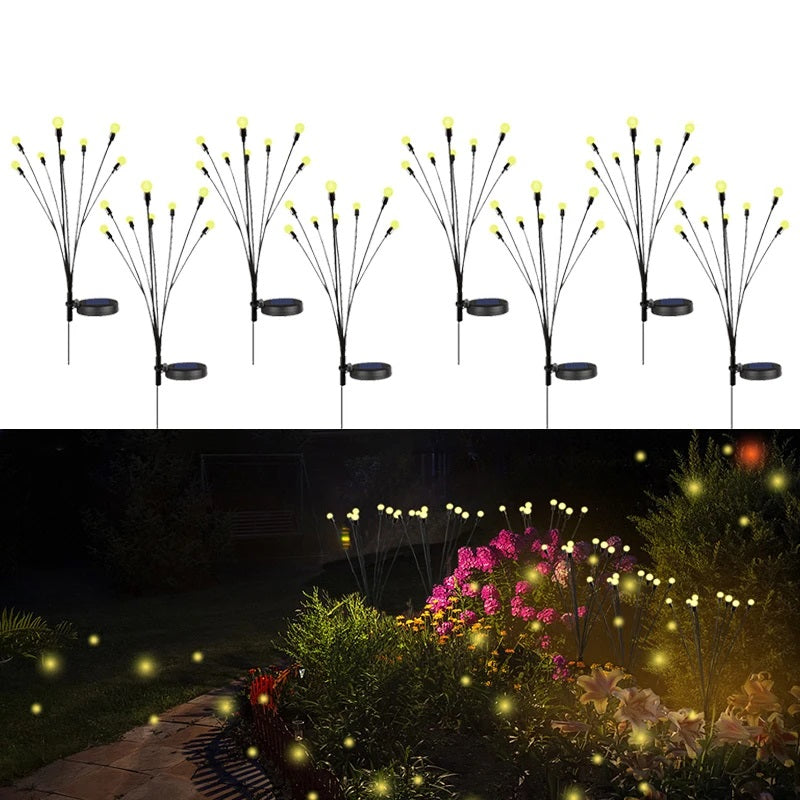 Oferta 1+1 lampa solara pentru gradina cu bulbi - alb cald