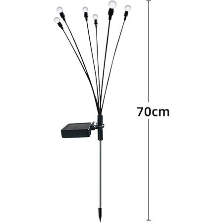 Oferta 1+1 lampa solara pentru gradina cu bulbi - alb cald