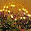 Oferta 1+1 lampa solara pentru gradina cu bulbi - alb cald