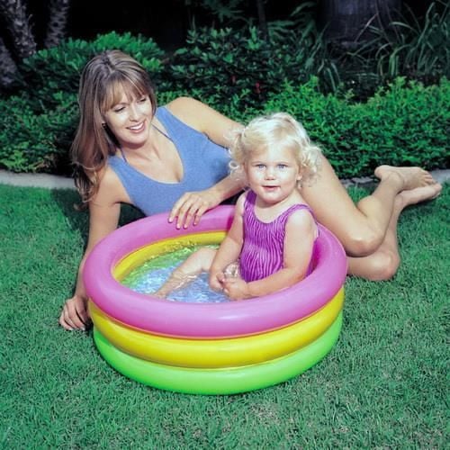 Piscina Gonflabila Intex cu 3 Inele, 86 x 25 cm + Cadou Mingee Gonflabila pentru Apa