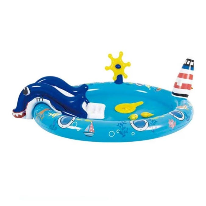 Piscina Gonflabila pentru Copii, Model cu Tobogan si Fantana Arteziana, 203 x 152 x 64 cm