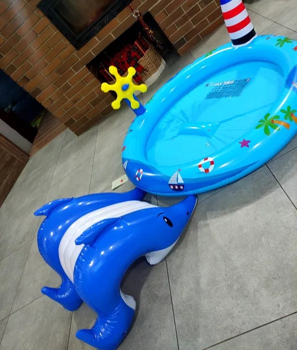 Piscina Gonflabila pentru Copii, Model cu Tobogan si Fantana Arteziana, 203 x 152 x 64 cm