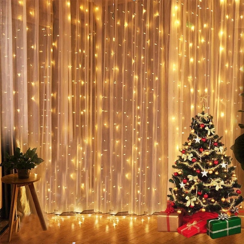 Instalatie tip perdea 3 x 3m  pentru interior - alb cald