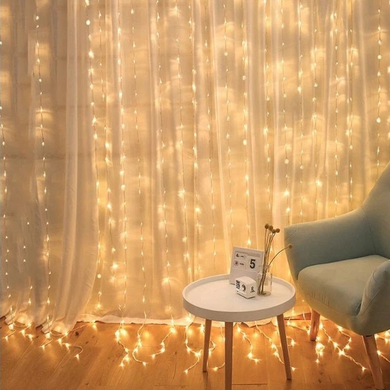 Instalatie tip perdea 3 x 3m  pentru interior - alb cald