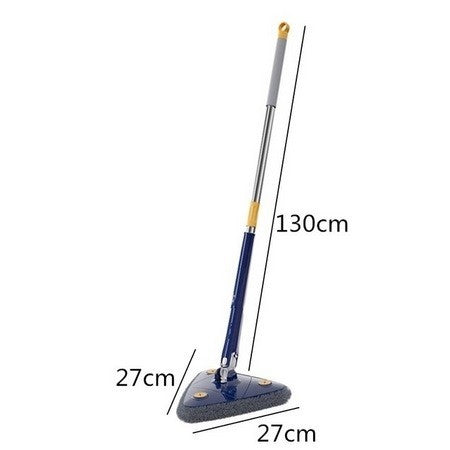 Mop inovativ CleanMaster, de mana, reglabil, rotire 360, triunghi, albastru