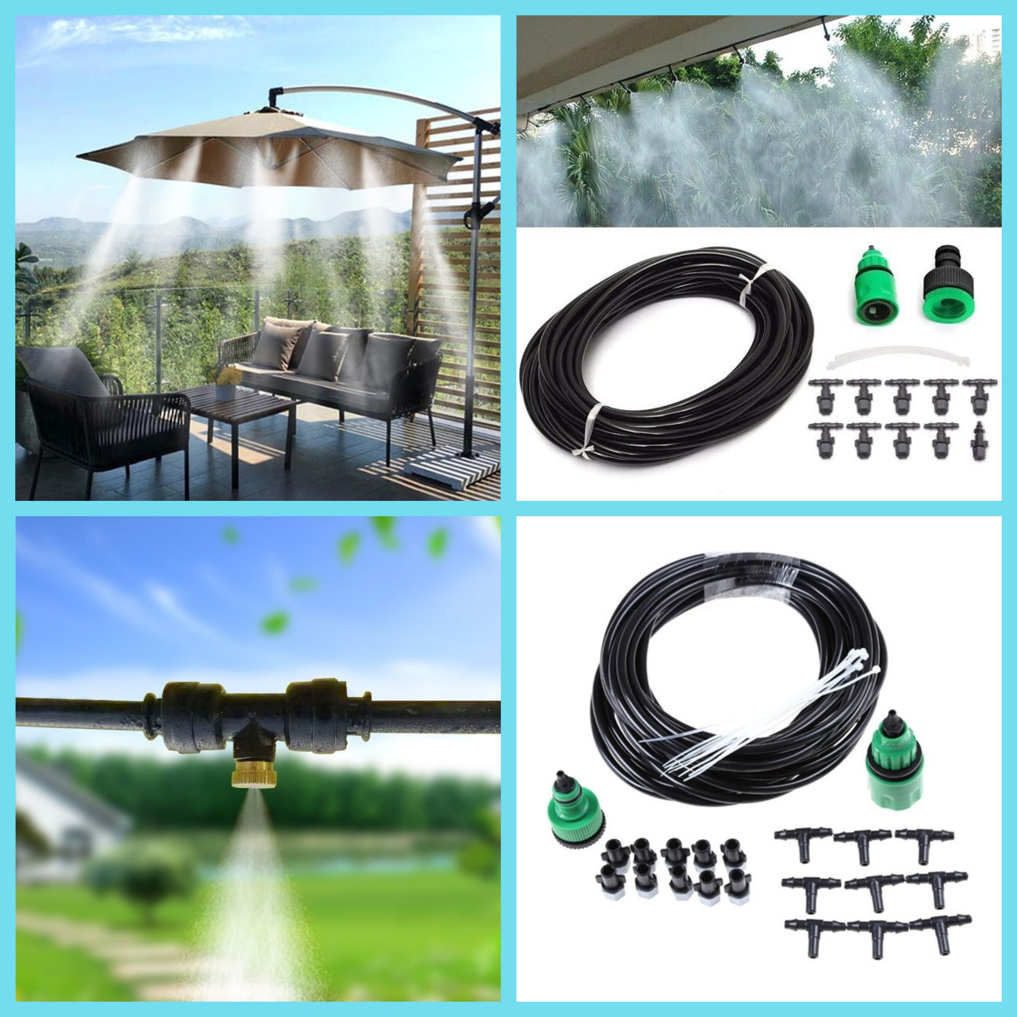 Kit racire terasa cu vapori de apa. Sistem racire cu ceata pentru terasa. 15 M