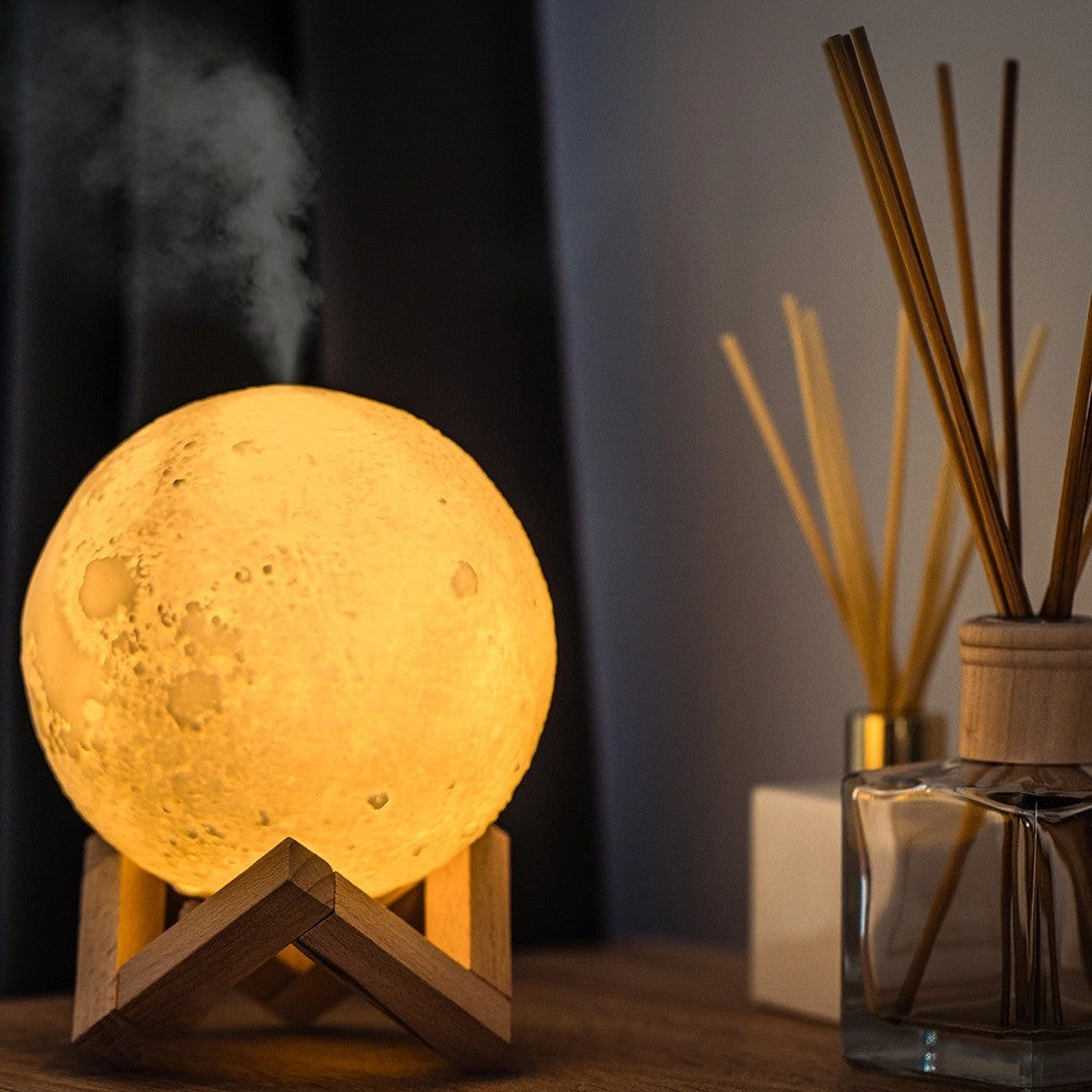 Lampa de veghe cu umidificator, Luna Moon 3D, 880 ml