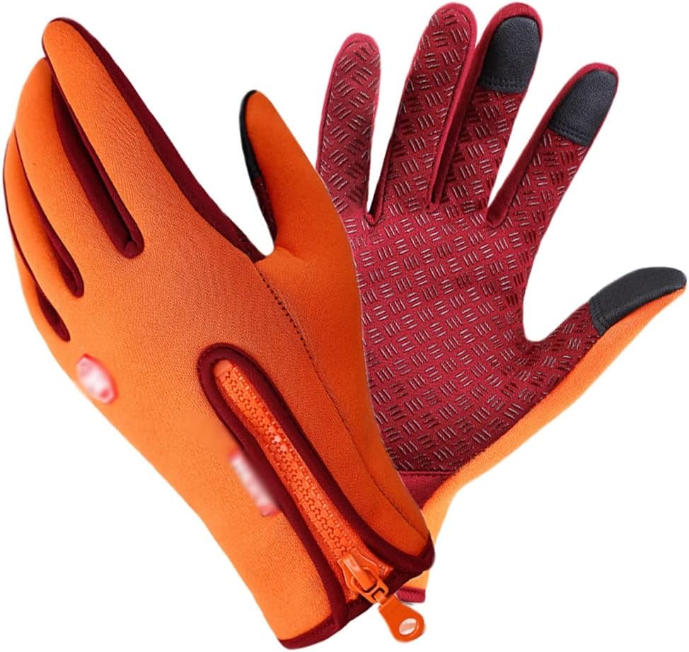 Set Cagula Cu Protectie Pentru Gat – Material Polar + Manusi Termoizolante - Orange