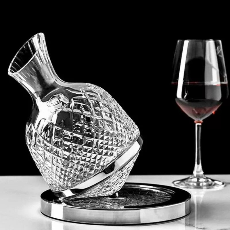 Decantor De Vin Rotativ De Lux Cu Suport Inclus, 1500 ml