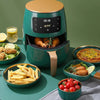 Air Fryer - Friteuza fara Ulei 6 Litri, Display Digital, 2400 W, Functie de Coacere + Set 50 hartii de Copt pentru Friteuza 16 cm