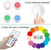 Set 6 spoturi LED RGB fara fir cu telecomanda, 13 culori, autoadeziv