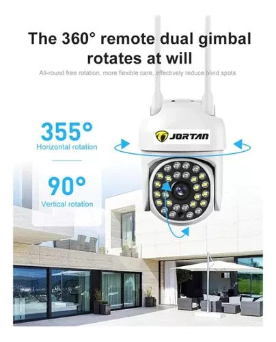 Camera de Supraveghere Video Jortan JT-8161, 32 Leduri, Rotative, Senzor de Miscare si Infrarosu Rezistanta la apa + Card 32GB