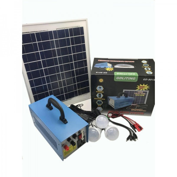 Kit cu Panou Solar, 100 W, 220V, Alimentare TV, 3 Becuri, 12 Volti