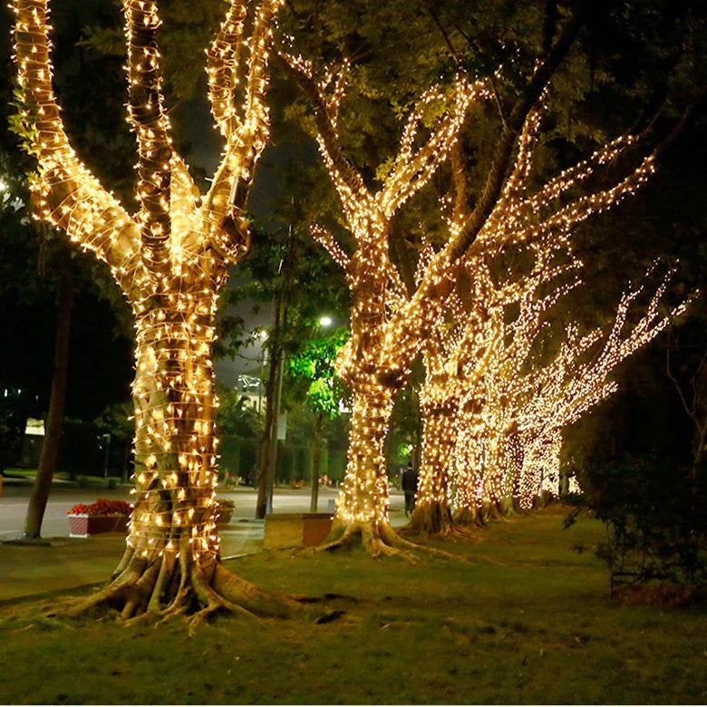 Instalatie de Craciun, tip liniara, alimentare 220V, pentru exterior, 1000 led-uri, 100m