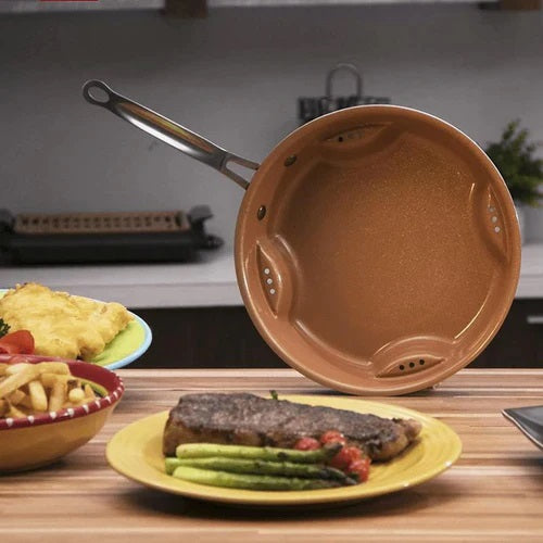 Tigaie Air Fry din ceramica + Set 50 hartii de copt 16 cm