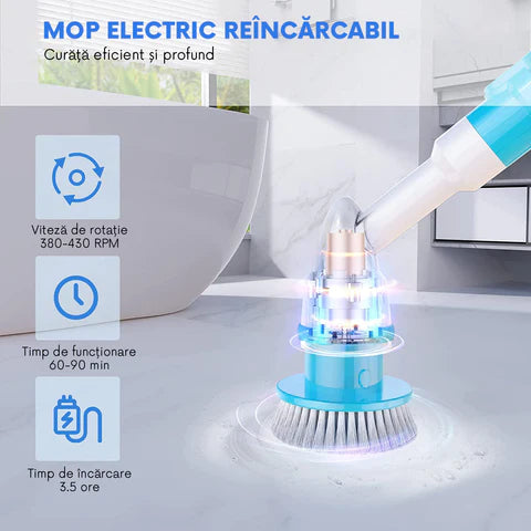 Mop rotativ electric  Hurricane Spin Scrubber cu 3 capete