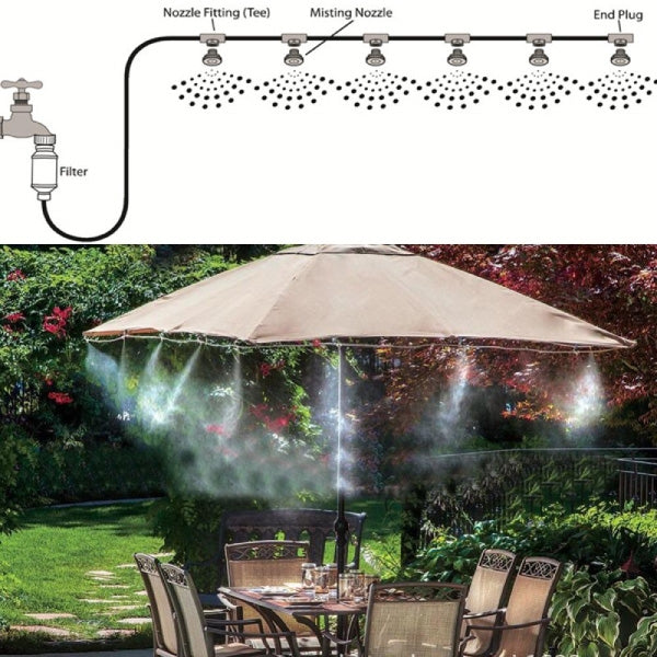 Kit racire terasa cu vapori de apa. Sistem racire cu ceata pentru terasa. 10 M