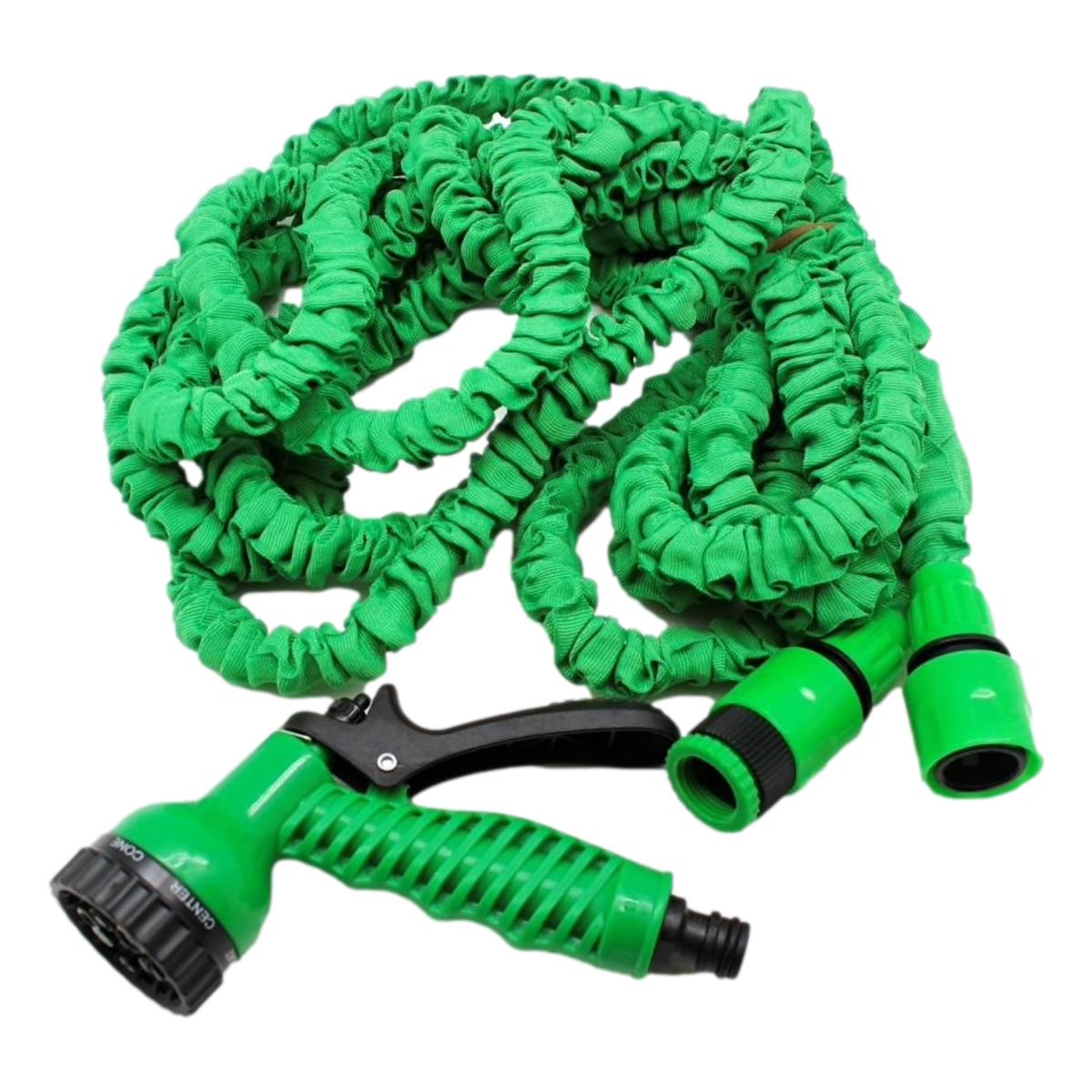 Furtun extensibil de gradina de 45 metri + Accesoriu pentru stropit cu 3 moduri de stropire,  + Perdea magnetica usa antiinsecte