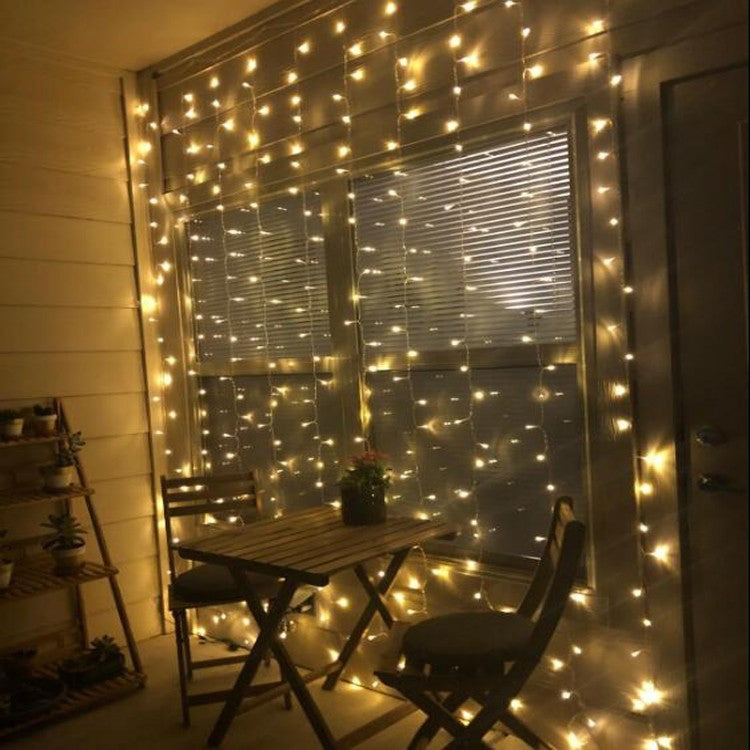 Set 3 x Instalatie tip perdea 3 x 3m  pentru interior - alb cald