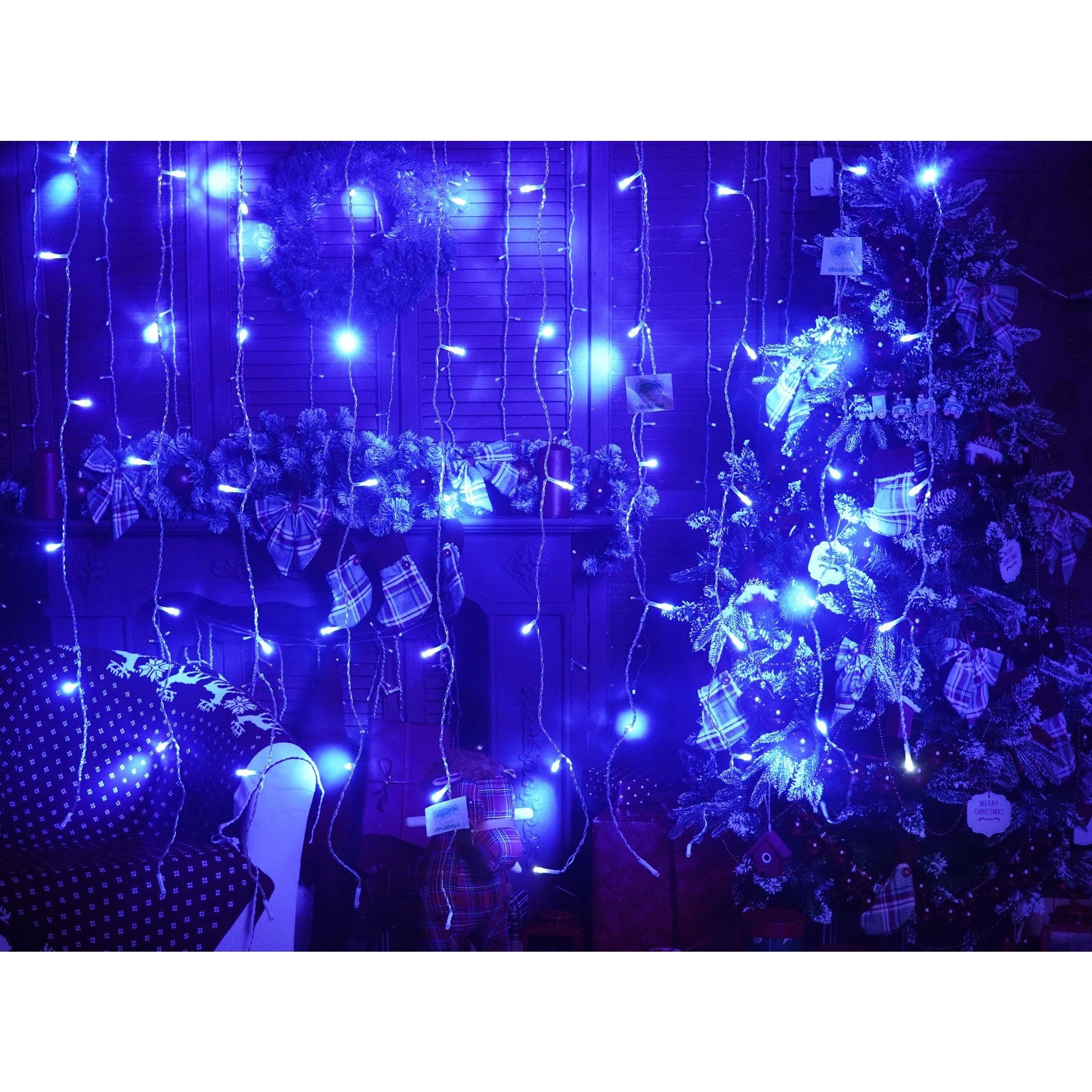 Instalatie tip perdea 3 x 3m pentru interior - albastru