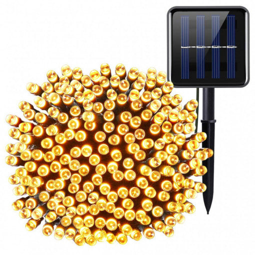 Instalatie cu incarcare solara pentru gradina, teresa, evenimente, 100 led, 10 metri