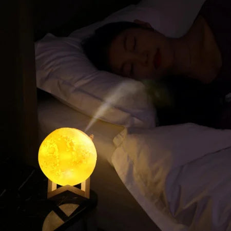 Lampa de veghe cu umidificator, Luna Moon 3D, 880 ml