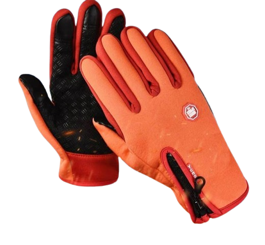 Set Cagula Cu Protectie Pentru Gat – Material Polar + Manusi Termoizolante - Orange