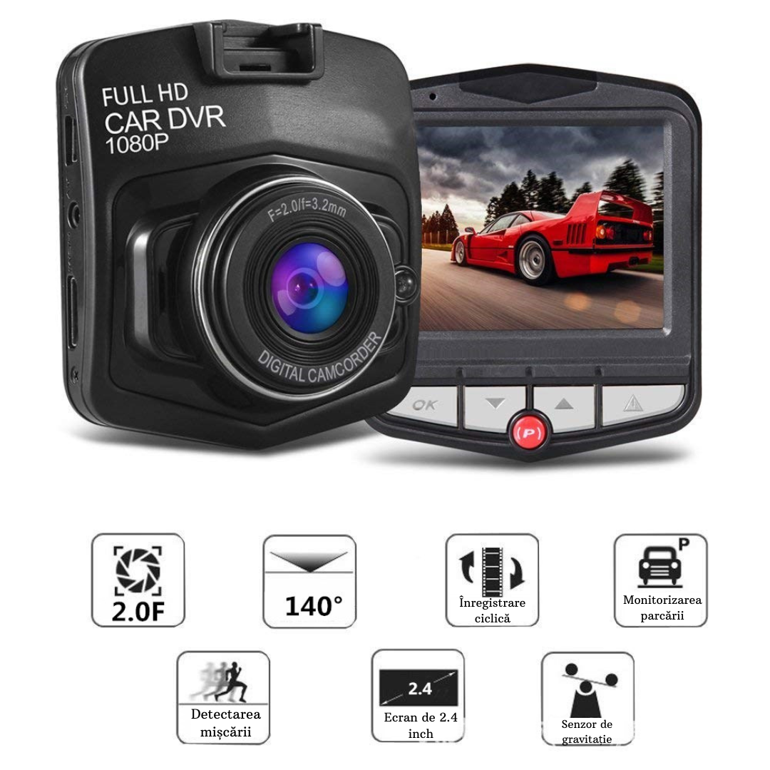 Mini camera auto 1080P Full HD, ecran LCD neagra