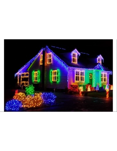 Instalatie pentru Craciun - franjuri, cu LED-uri tip turturi, 12 metri - multicolor