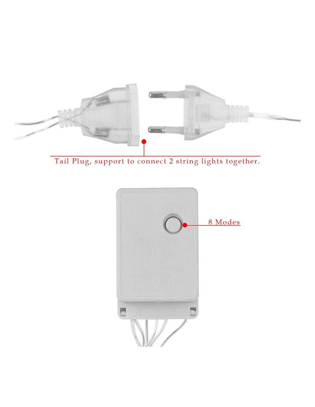 Oferta 1+1 Instalatie pentru Craciun - franjuri, cu LED-uri tip turturi, 12 metri - alb rece