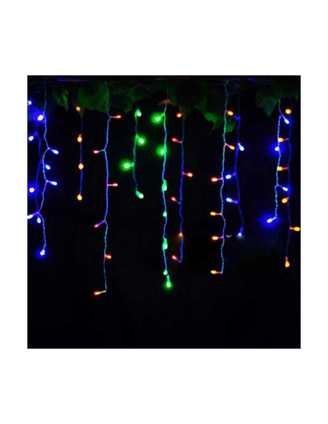 Instalatie pentru Craciun - franjuri, cu LED-uri tip turturi, 12 metri - multicolor