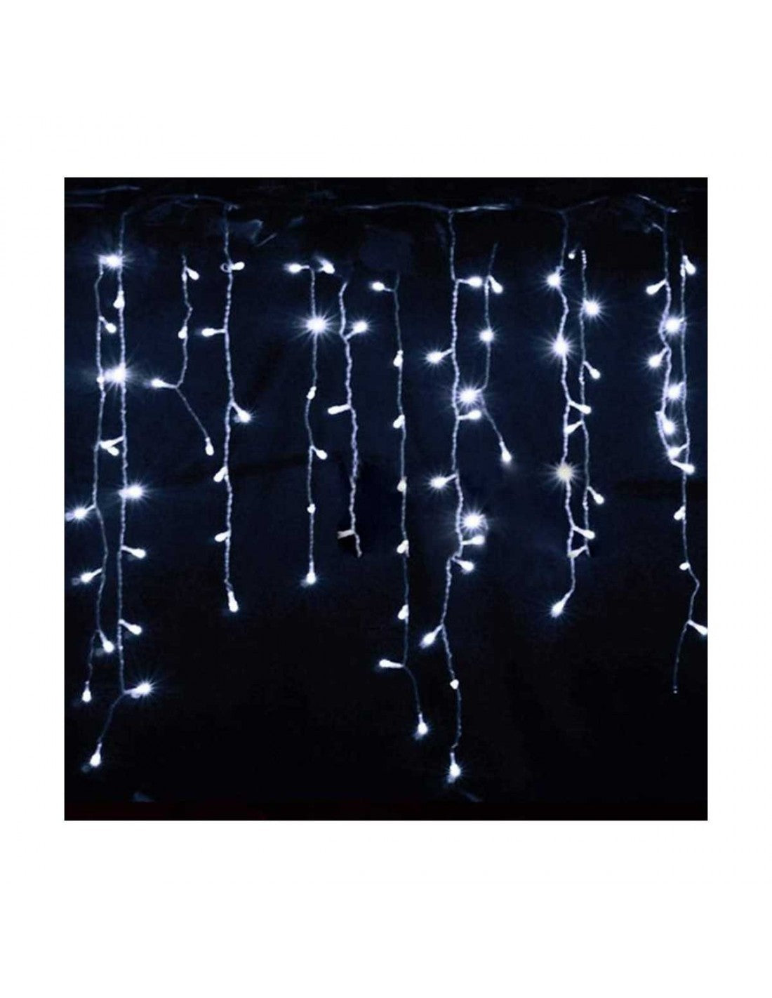 Oferta 1+1 Instalatie pentru Craciun - franjuri, cu LED-uri tip turturi, 12 metri - alb rece