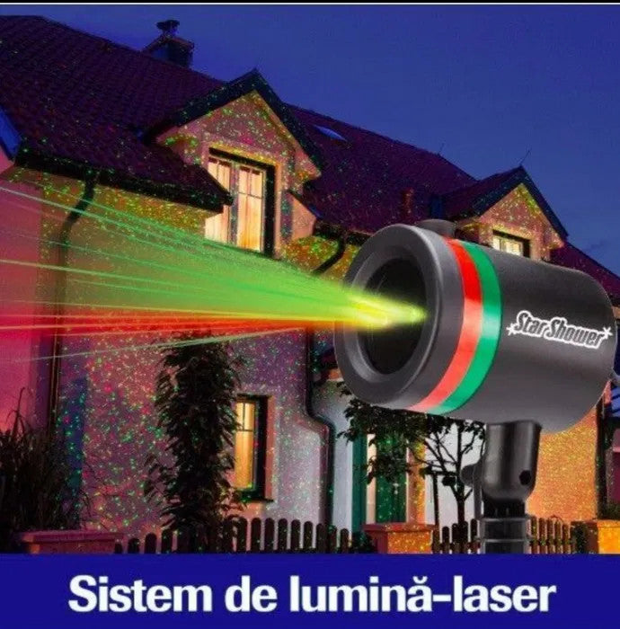 Proiector Laser Light cu lumini verzi si rosii pentru exteriorul casei