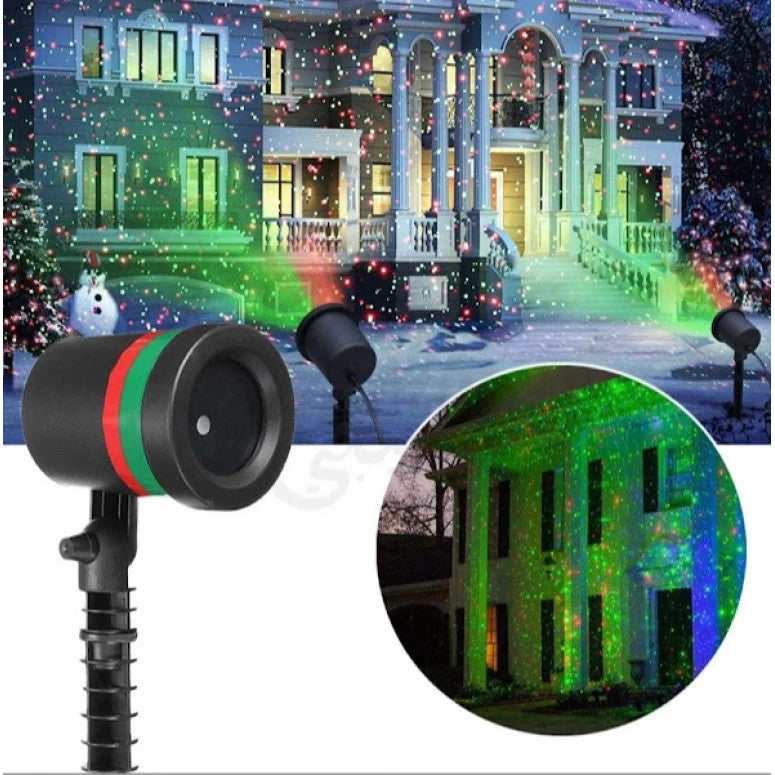 Proiector Laser Light cu lumini verzi si rosii pentru exteriorul casei