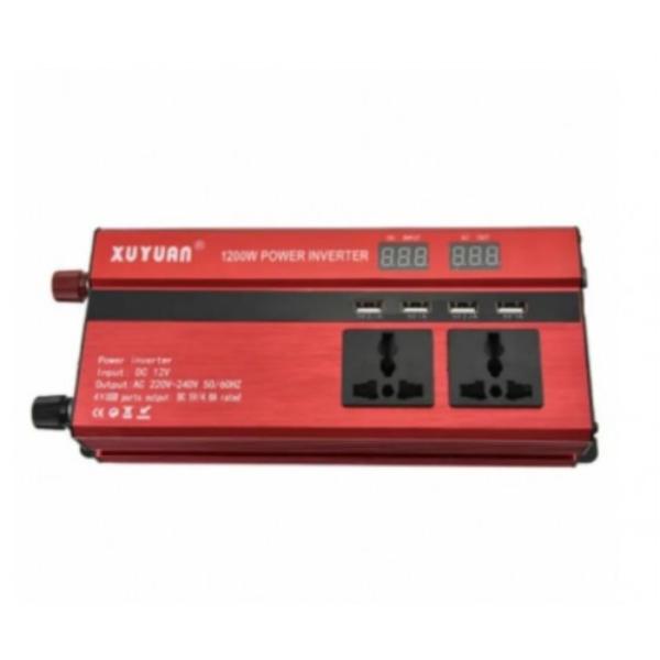 Invertor Auto Solar , Display Dublu cu 4 Mufe USB, 2 Iesiri ,2000 W