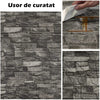 Set 5 x Tapet 3D adeziv pentru interior caramizi negru cu gri, 77 x 70 cm, spuma moale PE, polietilena, sigur si ecologic, non-toxic si inodor