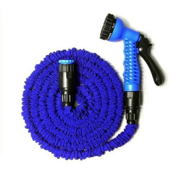 Furtun extensibil de gradina de 45 metri + Accesoriu pentru stropit cu 3 moduri de stropire,  + Perdea magnetica usa antiinsecte