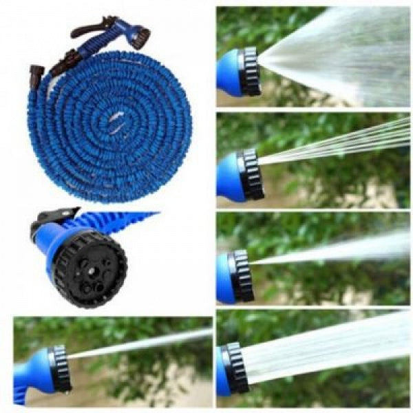 Furtun extensibil de gradina de 30 metri,  + Accesoriu pentru stropit cu 3 moduri de stropirer + Perdea magnetica usa antiinsecte